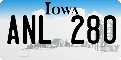 IA license plate ANL280