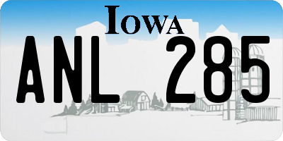 IA license plate ANL285