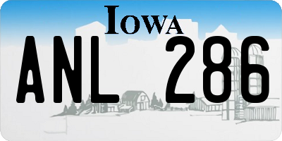 IA license plate ANL286