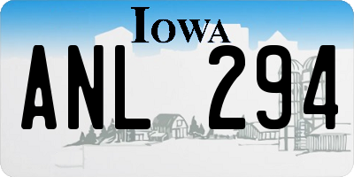 IA license plate ANL294