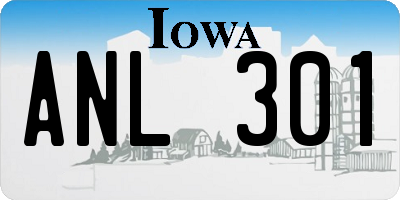 IA license plate ANL301