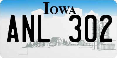 IA license plate ANL302