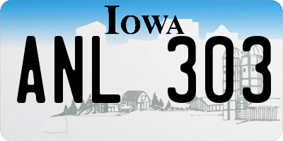 IA license plate ANL303
