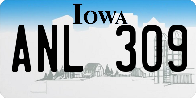 IA license plate ANL309
