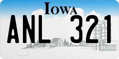 IA license plate ANL321
