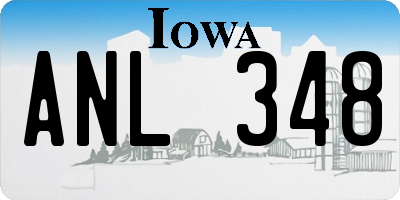 IA license plate ANL348