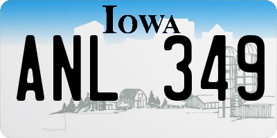 IA license plate ANL349