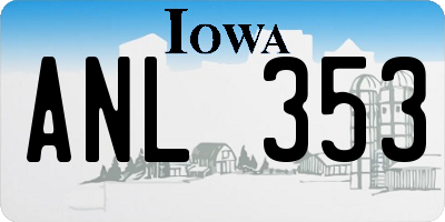 IA license plate ANL353