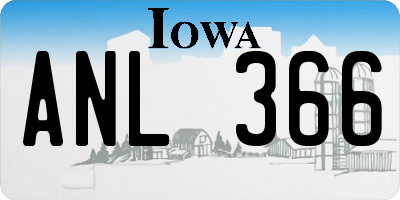 IA license plate ANL366