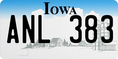 IA license plate ANL383