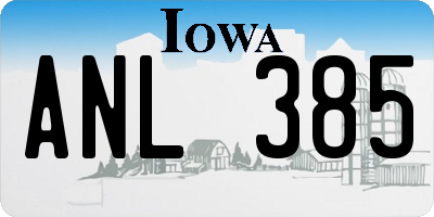 IA license plate ANL385