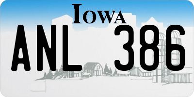 IA license plate ANL386