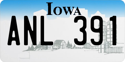 IA license plate ANL391