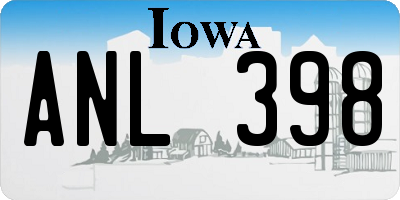 IA license plate ANL398