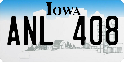 IA license plate ANL408