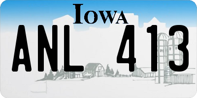 IA license plate ANL413