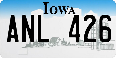 IA license plate ANL426
