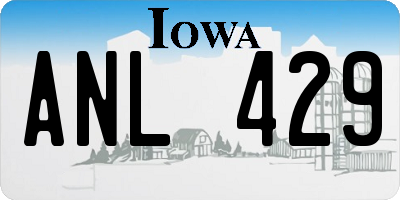 IA license plate ANL429