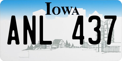 IA license plate ANL437