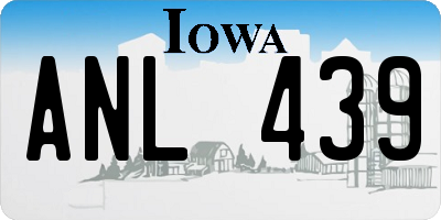 IA license plate ANL439