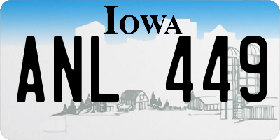 IA license plate ANL449