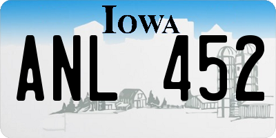 IA license plate ANL452