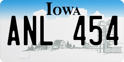 IA license plate ANL454