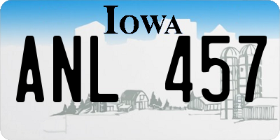 IA license plate ANL457