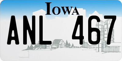 IA license plate ANL467