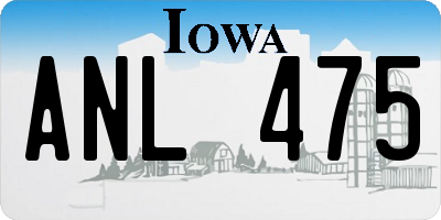 IA license plate ANL475