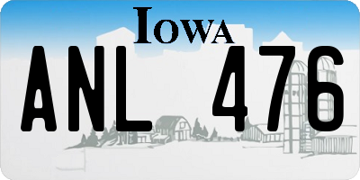 IA license plate ANL476