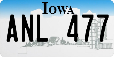 IA license plate ANL477