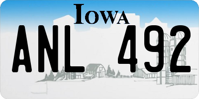 IA license plate ANL492