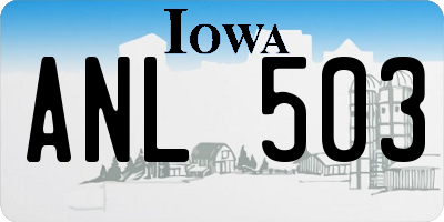 IA license plate ANL503