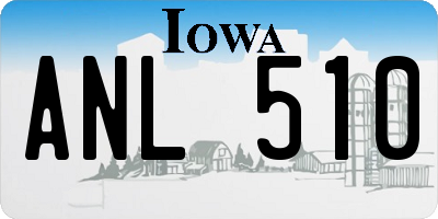 IA license plate ANL510