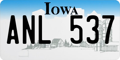 IA license plate ANL537