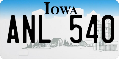 IA license plate ANL540