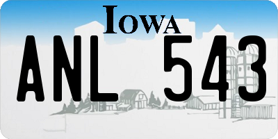 IA license plate ANL543