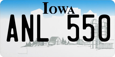 IA license plate ANL550