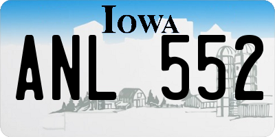 IA license plate ANL552