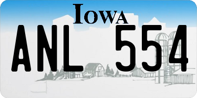 IA license plate ANL554