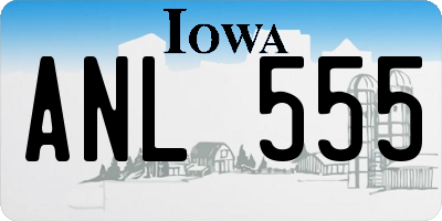 IA license plate ANL555