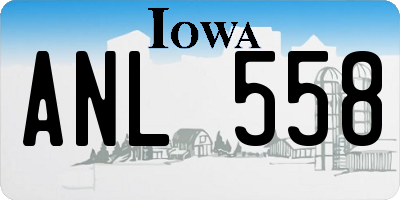 IA license plate ANL558