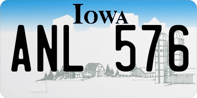 IA license plate ANL576