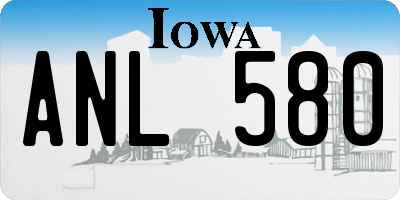 IA license plate ANL580