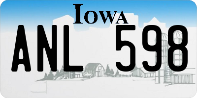 IA license plate ANL598