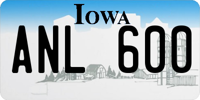 IA license plate ANL600