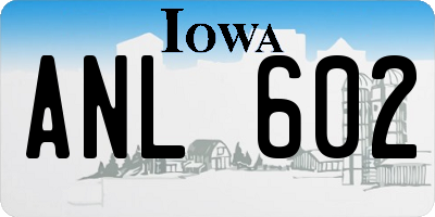 IA license plate ANL602