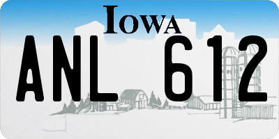 IA license plate ANL612