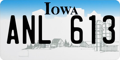 IA license plate ANL613